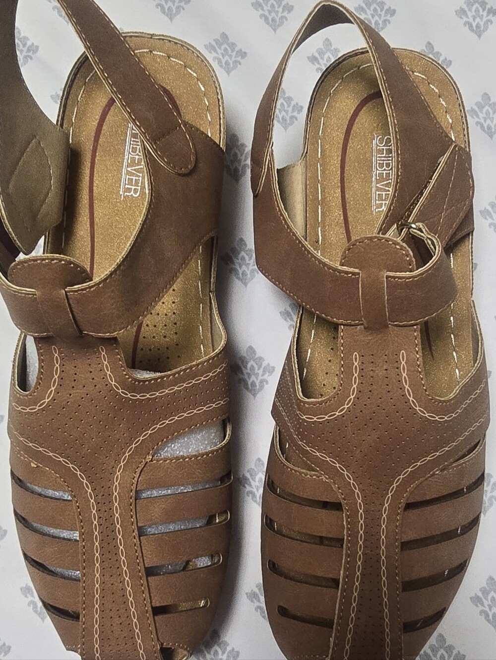 SHIBEVER Women's Brown Summer Sandals Size EU 42 (26 cm) New in Box